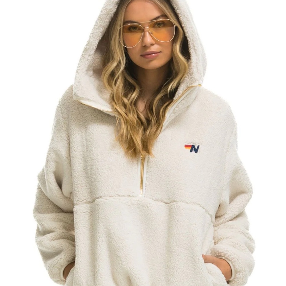 Aviator Nation Cream Hooded Jacket